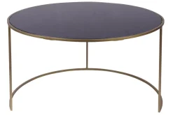 Cheap Miliboo Set de 2 mesas nido de centro en metal dorado y cristal tintado negro ROXO