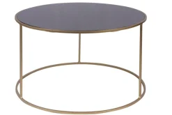 Cheap Miliboo Set de 2 mesas nido de centro en metal dorado y cristal tintado negro ROXO
