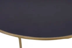Cheap Miliboo Set de 2 mesas nido de centro en metal dorado y cristal tintado negro ROXO