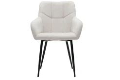 Flash Sale Miliboo Set de 2 sillas acolchadas de diseño de tejido efecto aterciopelado texturizado beige y metal negro MONTERO
