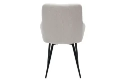 Flash Sale Miliboo Set de 2 sillas acolchadas de diseño de tejido efecto aterciopelado texturizado beige y metal negro MONTERO