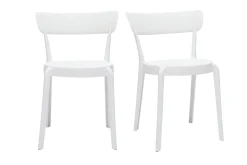 Best Miliboo Set de 2 sillas apilables de plástico blanco para interior/exterior RIOS