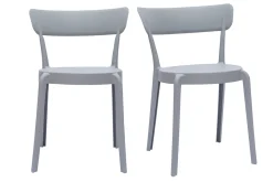 Store Miliboo Set de 2 sillas apilables de plástico gris para interior/exterior RIOS
