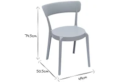 Store Miliboo Set de 2 sillas apilables de plástico gris para interior/exterior RIOS