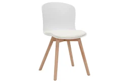 Sale Miliboo Set de 2 sillas blancas y de madera clara ARISTA