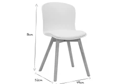Sale Miliboo Set de 2 sillas blancas y de madera clara ARISTA