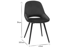 Shop Miliboo Set de 2 sillas de diseño de terciopelo azul petróleo y metal negro BODEGA
