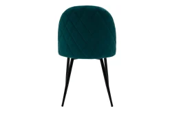 New Miliboo Set de 2 sillas de diseño de terciopelo azul petróleo y metal negro JOVI