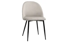 Flash Sale Miliboo Set de 2 sillas de diseño de terciopelo color topo y metal negro JOVI