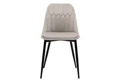Sale Miliboo Set de 2 sillas de diseño de terciopelo color topo con patas de metal FUSE