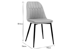 Sale Miliboo Set de 2 sillas de diseño de terciopelo color topo con patas de metal FUSE