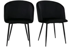 Discount Miliboo Set de 2 sillas de diseño de terciopelo negro VANITY