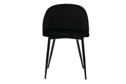 Sale Miliboo Set de 2 sillas de diseño de terciopelo negro y metal negro CELESTE