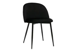 Sale Miliboo Set de 2 sillas de diseño de terciopelo negro y metal negro CELESTE