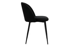Sale Miliboo Set de 2 sillas de diseño de terciopelo negro y metal negro CELESTE