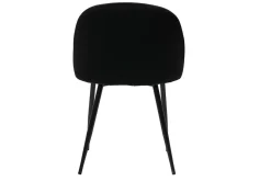 Sale Miliboo Set de 2 sillas de diseño de terciopelo negro y metal negro CELESTE