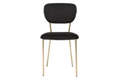 Online Miliboo Set de 2 sillas de diseño de terciopelo negro y metal dorado LEPIDUS