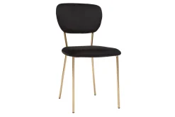 Online Miliboo Set de 2 sillas de diseño de terciopelo negro y metal dorado LEPIDUS