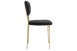 Online Miliboo Set de 2 sillas de diseño de terciopelo negro y metal dorado LEPIDUS