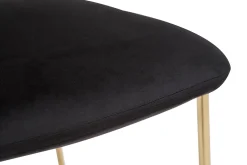 Online Miliboo Set de 2 sillas de diseño de terciopelo negro y metal dorado LEPIDUS