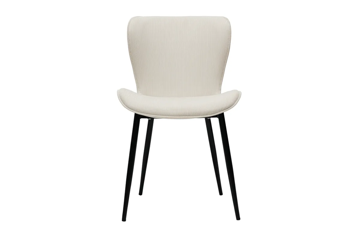 Discount Miliboo Set de 2 sillas de diseño de pana beige y metal negro ADDICT