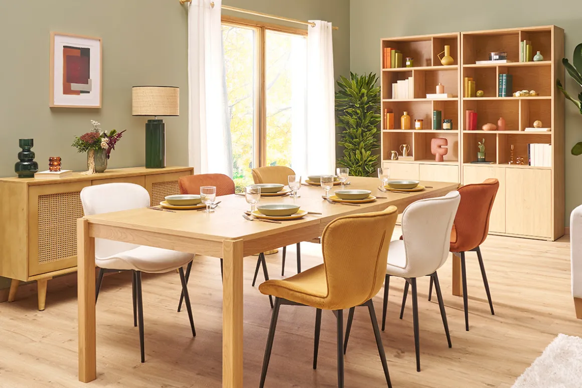 Discount Miliboo Set de 2 sillas de diseño de pana beige y metal negro ADDICT