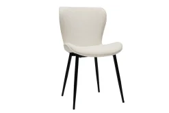 Discount Miliboo Set de 2 sillas de diseño de pana beige y metal negro ADDICT