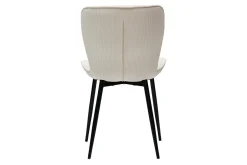 Discount Miliboo Set de 2 sillas de diseño de pana beige y metal negro ADDICT
