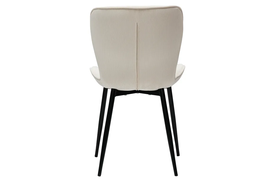 Discount Miliboo Set de 2 sillas de diseño de pana beige y metal negro ADDICT