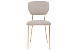 Outlet Miliboo Set de 2 sillas de diseño de terciopelo color topo y metal dorado LEPIDUS