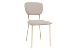 Outlet Miliboo Set de 2 sillas de diseño de terciopelo color topo y metal dorado LEPIDUS