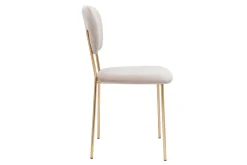 Outlet Miliboo Set de 2 sillas de diseño de terciopelo color topo y metal dorado LEPIDUS