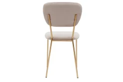 Outlet Miliboo Set de 2 sillas de diseño de terciopelo color topo y metal dorado LEPIDUS