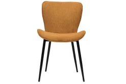 Clearance Miliboo Set de 2 sillas de diseño de pana amarillo curry y metal negro ADDICT