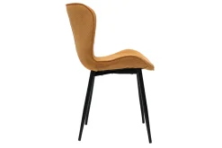 Clearance Miliboo Set de 2 sillas de diseño de pana amarillo curry y metal negro ADDICT