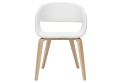 Shop Miliboo Set de 2 sillas de diseño de poliuretano blanco con patas de madera clara SLAM