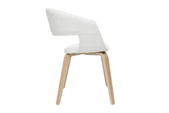 Shop Miliboo Set de 2 sillas de diseño de poliuretano blanco con patas de madera clara SLAM