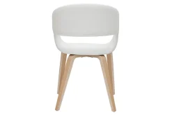 Shop Miliboo Set de 2 sillas de diseño de poliuretano blanco con patas de madera clara SLAM