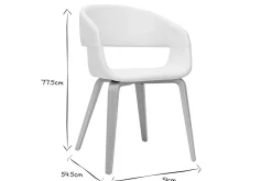 Shop Miliboo Set de 2 sillas de diseño de poliuretano blanco con patas de madera clara SLAM