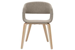 Shop Miliboo Set de 2 sillas de diseño de tela color topo con patas de madera clara SLAM
