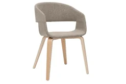 Shop Miliboo Set de 2 sillas de diseño de tela color topo con patas de madera clara SLAM
