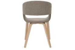 Shop Miliboo Set de 2 sillas de diseño de tela color topo con patas de madera clara SLAM