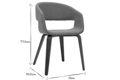 Shop Miliboo Set de 2 sillas de diseño de tela color topo con patas de madera clara SLAM