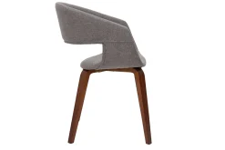 Online Miliboo Set de 2 sillas de diseño de tela gris claro con patas de madera oscura SLAM