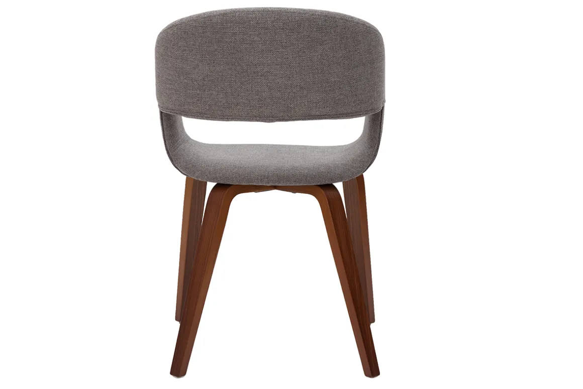 Online Miliboo Set de 2 sillas de diseño de tela gris claro con patas de madera oscura SLAM