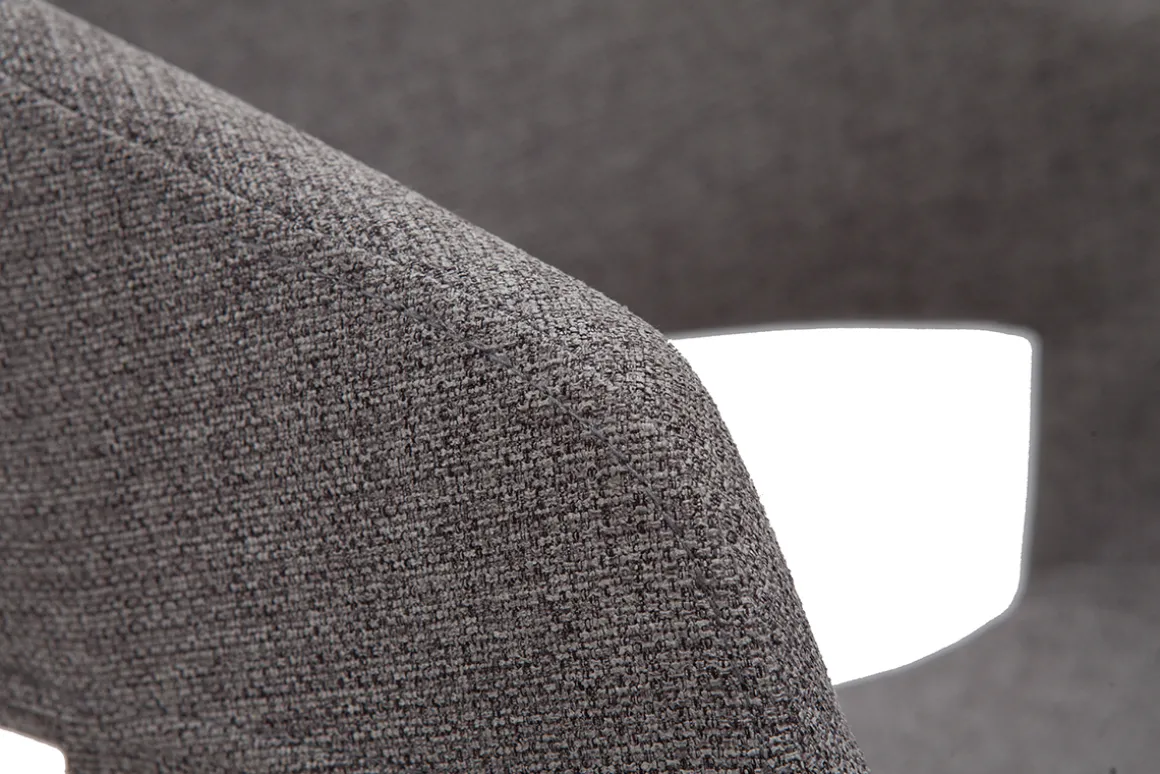 Online Miliboo Set de 2 sillas de diseño de tela gris claro con patas de madera oscura SLAM
