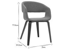 Online Miliboo Set de 2 sillas de diseño de tela gris claro con patas de madera oscura SLAM