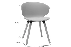 Cheap Miliboo Set de 2 sillas de diseño de color topo y madera clara WING