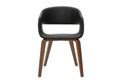 Hot Miliboo Set de 2 sillas de diseño de poliuretano negro con patas de madera oscura SLAM