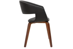 Hot Miliboo Set de 2 sillas de diseño de poliuretano negro con patas de madera oscura SLAM